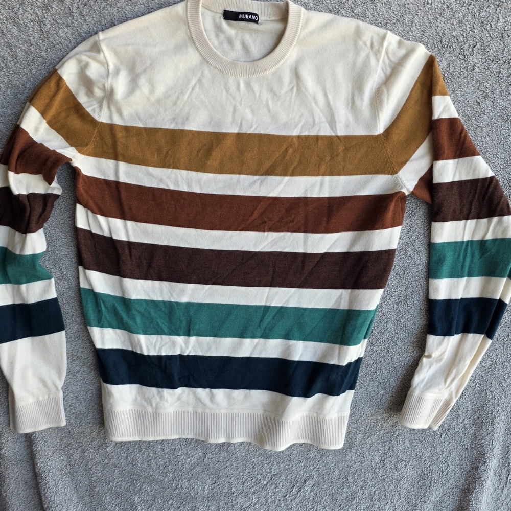 Murano‎ Striped Sweater Knit Long Sleeve Multicolor